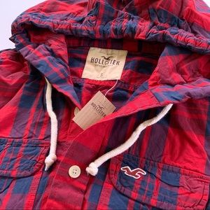 NWT Hollister Flannel Plaid Shirt Red Small